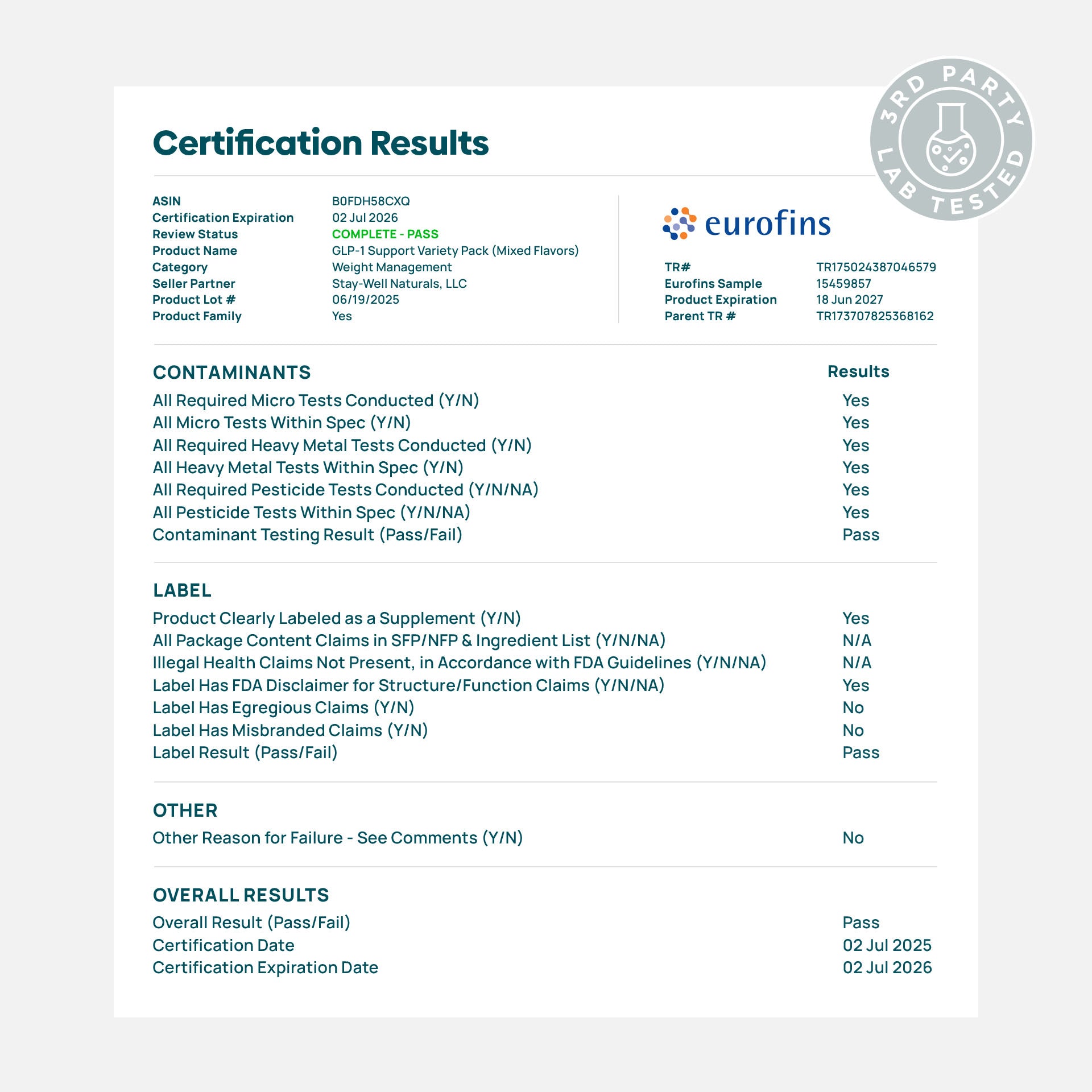 GLP-1 Support Drink Mix · Variety Pack
